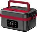 Upgraded Cordless Electric Lunch Box, 1L Rechargeable Heated Lunch Box Battery Powered Stainless Steel Self-Heating Food Warmer Gift for Indoor Outdoor Work Office Camping Travel