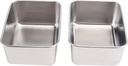 ABOOFAN 2pcs Stainless Steel Square Box Bread Pan Bread Loaf Pan Bread Toast Baking Loaf Pans Bento Crisper Baking Pan Veggie Salad Container for Fridge Kitchen Supply Meal Household