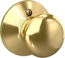Schlage F170 PLY 605 V Plymouth Door Knob, One Sided Non-Turning Dummy Door Handle, Bright Brass