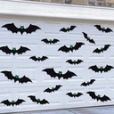 26 Pcs Halloween Magnetic Bats Garage Door Decorations Black Magnets Bats Outdoor Decor with Glowing Eye Stickers for Halloween Party Garage Door Car Refrigerator Indoor Outdoor Home Decorations