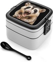 Yelling Possum Portable Bento Box with Handle 2 Compartment Leak-Proof Stackable Lunch Box for Work Picnic Camping