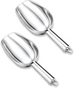 2 Pack Metal Dog Food Scoop 18 Oz With Loop, Large 11 Inch Stainless Steel Scooper