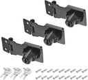 PATIKIL Keyed Hasp Locks, 3 Pack 2.5 Inch Twist Knob Locking Hasp Zinc Alloy Safety Hasp Latches with Keys Keyed Different for Cabinet Small Door, Black
