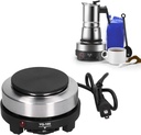 Small Electric Hot Plate, 500W 5 Temperature Controlled Heater with Power Indicator Light for Hot Coffee Tea Milk