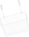 Wakauto Cabinet Storage Basket Hanging Organizer Rack Over Door Rust White Storage Holder with Ventilated Design for Kitchen Bathroom Office Easy Install Needed