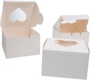 20Pcs Cake Containers with Clear Window Muffin Carriers for Desserts for Home Bakery and Professional Use Cardboard