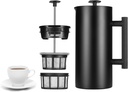 ESPRO P6 32 Ounces French Press Coffee Maker, Double Walled Stainless Steel Insulated, Matte Black