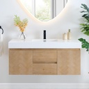 48 Inch Floating Sink Bathroom Vanity Wall Mount Single Vanities Overflow Mordern Large Storge Cabinet with Ceramic Countertop Double Soft Closing Drawers Pre-Assembled