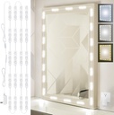LPHUMEX LED Vanity Mirror Lights, 3 Color 20pcs*3LEDS 12V Hollywood Style Makeup Lights Stick on, Bright Dimmable with Power Adapter (Mirror Not Included)