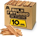 EasyGoProducts Eco-Stix Fatwood Fire Starter Kindling Firewood Sticks - 100% Organic - Firestarter for Wood Stoves, Fireplaces, Campfires, Bonfires - 10 Pounds