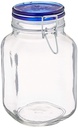 Bormioli Bormioli rocco fido square jar with blue lid - 333/4 oz 1l, 2.6 Pound
