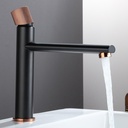 Gold Black Chrome Basin Faucet Brushed Brass Single Handle Tap Bathroom Sink Basin Mixer Tap Creative Sink Faucets Crane (Color : Gold Black Short)