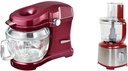 Kenmore Elite Ovation Stand Mixer 5 Qt 10-Speed Motor Revolutionary Pour-In Top Tilt Head Beater Red and Kenmore Food Processor and Vegetable Chopper with 11 Cup Reversible Slicing/Shredding, Red