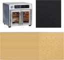 WMKGG 120 PCS Air Fryer Liners Disposable for Emeril Lagasse French Door 360 Air Fryer, Perforated Parchment Paper Sheets Compatible with Emeril Lagasse 26 QT Extra Large French Door 360 Airfryer