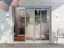 VDOMDOORS Patio Exterior Metal-Plastic Sliding Doors/Patio 8166 Grey Ash 64" x 80" Right Active Door/Tempered Clear Glass Bypass Door