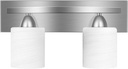 PARTPHONER - Bathroom Vanity Light Fixture - Over Mirror - Modern Glass Shade - Brushed Nickel, E26 Base, 2-Light