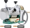 Manual Sugar Cane Juicer Machine, Stainless Steel Sugarcane Press Juice Extractor, 3 Rollers Sugarcane Squeezer, 330 lbs/h, 2 Sets Peeling Knives