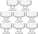 8 Pack Glass Ice Cream Cups,Glass Dessert Bowls,7oz Mixed Drinks Cups for Drinks,Dessert,Nuts,Fruit, Pudding,Snack,Cocktail Party (8)