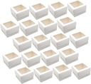 20Pcs Window Cake Boxes Premium Paperboard Packing for Cookies Cupcakes Desserts Food Grade Cardboard for Parties Baking Events