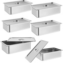 Garvee 6 Pack Full Size Hotel Pan, [NSF Certified][with Lid] Catering Food Pan Commercial Stainless Steel 6 in Deep Anti-Jamming Steam Table Pan