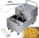 Mobile Commercial Fryer Oil Filter, 55 L Fryer 550W Oil Filtration System with Oil Drain 30L/min Flow Rate Suitable for Restaurants, Supermarkets, Food Trucks