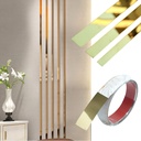 16FT/5M Gold Metalized Wall Trim Molding Peel & Stick, Stainless Steel Self Adhesive Gold Mirror Trim for Wall, Ceiling, Cabinet, Door Frame Moulding (0.4” W)