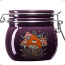 Herbs Stash Jar - Witchy Storage Jar, Smell Proof Stash Container Cute Mushroom Pottery Jar, Cauldron Stash Canister with Airtight Lid, Decorative Jar for Wicca Moon Witchcraft Magick Altar Ritual