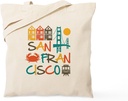 CafePress San Francisco Tote Bag Natural Canvas Tote Bag, Reusable Shopping Bag