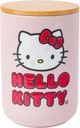 Silver Buffalo Sanrio Hello Kitty Wax Resist Ceramic Cookie Snack Jar Container with Airtight Bamboo Lid, Pink (Small)