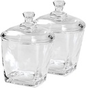 PRETYZOOM 2Pcs Glass Candy Containers with Lid Airtight Snack Jars for Food Storage Multi Functional Transparent Glass Jars for Cookies Tea Dried Fruit Decorative Kitchen Pantry Canisters