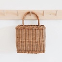 Natural Wicker Hanging Basket - Handwoven Rattan Wall Storage Organizer for Kitchen, Front Door Flower Basket & Retro Home Decor - Hanging Wall Basket, Organizing & Decorative Door Baskets