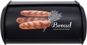 Cabilock Household Bread Box Organizer for Kitchen Storage Vintage Black Design for Bread Snacks and Fruits for Home and Bakery Use