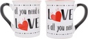 Cottage Creek Mugs - Set of Two 16oz. Large Ceramic Love Coffee Cups - Stoneware Mugs for Kitchen & Home - Couples Gifts for Bridal Shower, Wedding, Wife, Husband, Boyfriend, Girlfriend