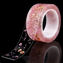 Clear Caulk Tape Self Adhesive Sealant Strip 4.2 cm x 3m PVC Waterproof Sealing Tape Decorative Peach Blossom Caulk Sealant Tape for Kitchen Sink Wall Corner Bathtub Edge Protector