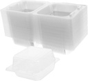 Cabilock 100pcs Transparent Bakery Dessert Packing Containers Reusable Muffin Holders for Cakes and Sandwiches for Parties and Catering