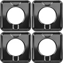7.75" Square Drip Pan Heavy Duty Gas Burner 4 Pack SGP-400 Square Gas Range Drip Pans Black Porcelain Drip Pans Replacement for WP786333, AP6011553, PS11744751, Black