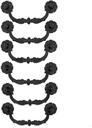 LXZ 6 PCs Vintage Black Drawer Pulls Handles - Furniture & Cabinet Metal Bail Pull (Length 4-1/4 Inches)