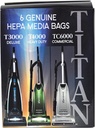 Titan T3000, T4000, TC6000 HEPA Paper Vacuum Bags TUV-H 6PK