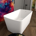 49'' Gloss White Rectangle Small Acrylic Bathtub with Soaking Seat, Chrome Overflow and Drain, Easy Installation and Cleaning, Anti-Slip Bottom and Water-save Brings Joy & Morden Leisure Time, cUpc