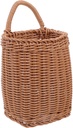PRETYZOOM Wall Mounted Woven Basket Rustic Boho Storage Organizer for Vegetables Fruits Flowers Hanging Wall Decor Brown for Kitchen Living Room