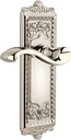 Grandeur WINPRT_PSG_234 Windsor Solid Brass Rose Right Handed Passage Door Lever Set with Portofino Lever and 2-3/4" Backset - Polished Nickel
