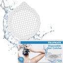 25 Packs Disposable Shower Drain Hair Catcher, Mesh Stickers Hair Drain Catcher, Bathtub Drain Hair Catcher, Waterproof Flat Drain Hair Catcher for Tub Without Cloggging（3.5inch, White）