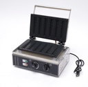 Commercial Non-Stick Electric Stick Waffle Makers 6Pcs Electric Hotdog Waffle Maker Machine 110V 1550W Commercial Corn Dog Waffle Maker for Restaurant Snack Bar