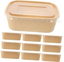 CHILDWEET 10sets Kraft Paper Lunch Boxes Snack Boxes Take Out Food Containers French Fries