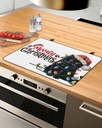 Christmas Cat Countertop Burners Protection Mats for Kitchen, Marry Christmas Animal Rubber Stove Top Cover Mat, Heat Proof Mats Cooktop Cover for Counter Dish Drying Mat, 31"x24"