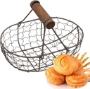 Generic Farmhouse Basket - Fruit Basket, Kitchen Hanging Baskets | Picnic Storage Basket with Farmhouse Design, Comfortable Handle Basket Can Hold 12 Eggs for Kitchen Dining Room Living Room, Black