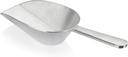 New Star Foodservice 34707 One-Piece Cast Aluminum Flat Bottom Bar Ice Flour Utility Scoop, 16-Ounce, Silver