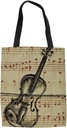 Beauty Collector Violin Canvas Tote Shoulder Handbag Shopping Gift Bag for Party