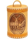 Birch Bark Food Storage Jar, Coffe and Tea Wooden Container, Decorative Jars with Wood Lid (Deer)