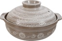 Printed Ceramic Casserole with Lid, Healthy Slow Cooker, Hot Pot Ceramic Clay Pot, Stockpot Foy Pot, Stockpot for Rice Stew Soup, 3.0L (1.0L)